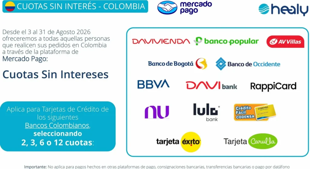 Healy Promociones 8 Healy Colombia CUOTAS SIN INTERES HEALY COLOMBIA AGOSTO 2026 1 Healy Colombia
